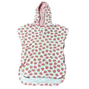 Baby Boden strawberry terry cloth hooded robe 2-3 years
